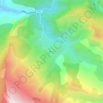 Topografische Karte Reynier, Höhe, Relief
