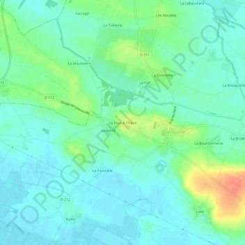 Topografische Karte Le Four à Chaux, Höhe, Relief
