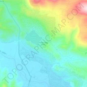 Topografische Karte Hidden Valley Lake, Höhe, Relief