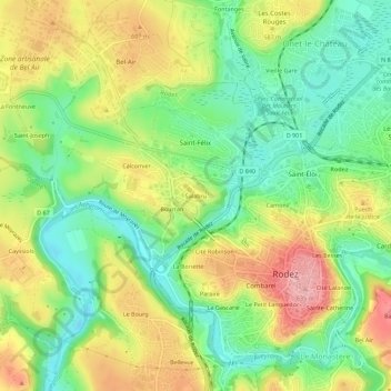 Topografische Karte Salabru, Höhe, Relief