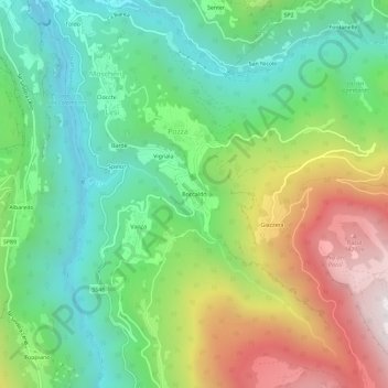 Topografische Karte Boccaldo, Höhe, Relief