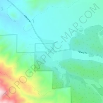 Topografische Karte Oak Grove, Höhe, Relief