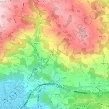 Topografische Karte Katzgraben, Höhe, Relief