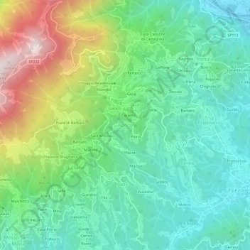 Topografische Karte Ronco, Höhe, Relief