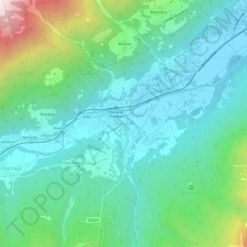 Topografische Karte Dimaro, Höhe, Relief