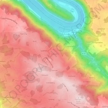Topografische Karte Ernleiten, Höhe, Relief