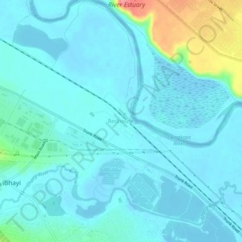 Topografische Karte Redhouse, Höhe, Relief