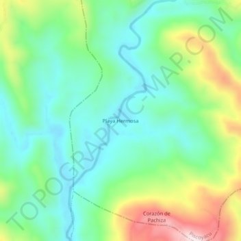 Topografische Karte Playa Hermosa, Höhe, Relief