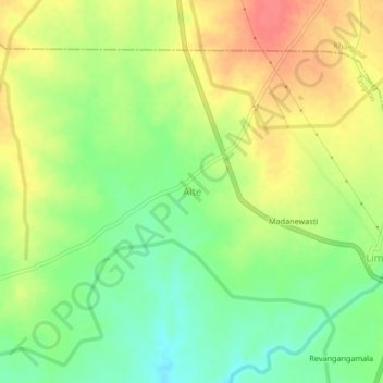 Topografische Karte Alte, Höhe, Relief