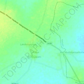 Topografische Karte Silakkapatti, Höhe, Relief