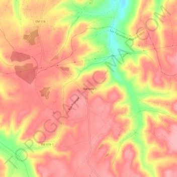 Topografische Karte Barrada, Höhe, Relief