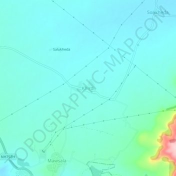 Topografische Karte Khirdi, Höhe, Relief