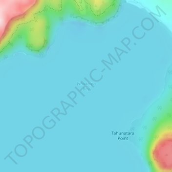 Topografische Karte Whakaipo Bay, Höhe, Relief