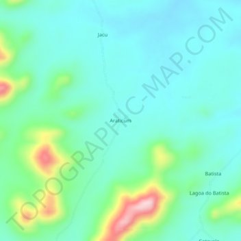 Topografische Karte Araticum, Höhe, Relief