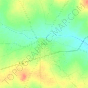Topografische Karte Deoni, Höhe, Relief
