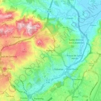 Topografische Karte Ramada, Höhe, Relief