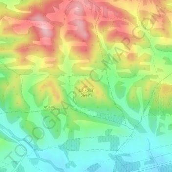 Topografische Karte La Rosa, Höhe, Relief