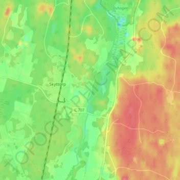 Topografische Karte Eriksro, Höhe, Relief