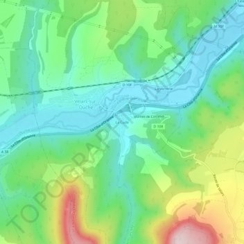 Topografische Karte La Cude, Höhe, Relief