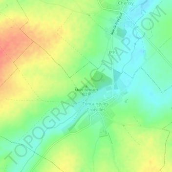 Topografische Karte Mont Bernard, Höhe, Relief