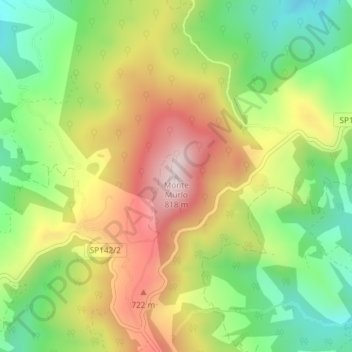 Topografische Karte Monte Murlo, Höhe, Relief