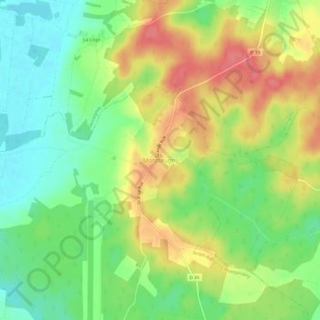 Topografische Karte Montseugny, Höhe, Relief