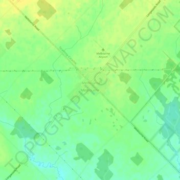 Topografische Karte Melbourne, Höhe, Relief