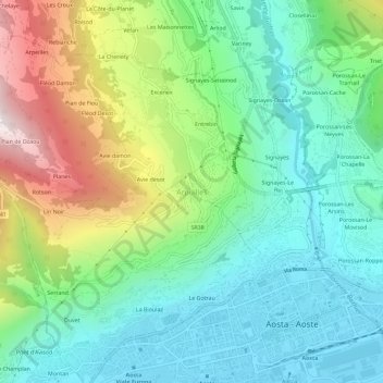 Topografische Karte Arpuilles, Höhe, Relief