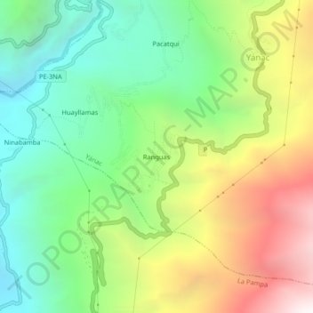 Topografische Karte Ranguas, Höhe, Relief