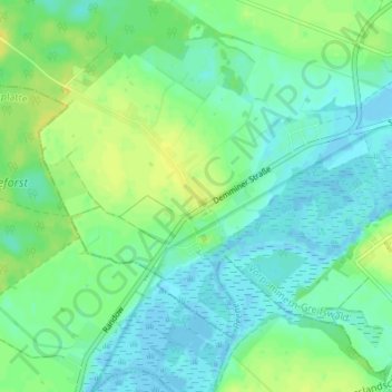 Topografische Karte Rustow, Höhe, Relief