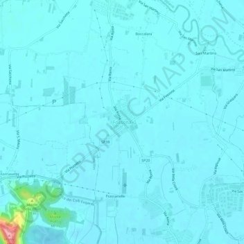 Topografische Karte Fossona, Höhe, Relief