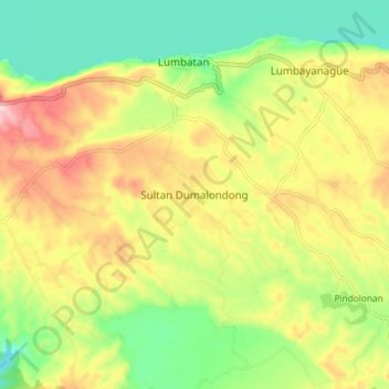 Topografische Karte Sultan Dumalondong, Höhe, Relief