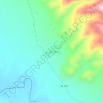 Topografische Karte El Terrero, Höhe, Relief