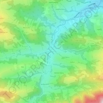 Topografische Karte Laaben, Höhe, Relief