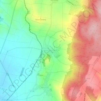 Topografische Karte Mollmannsdorf, Höhe, Relief