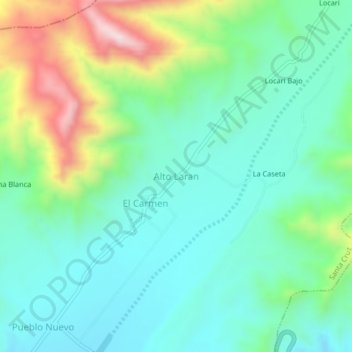 Topografische Karte Alto Laran, Höhe, Relief