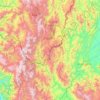 Topografische Karte Cordillera Las Sabanas, Höhe, Relief