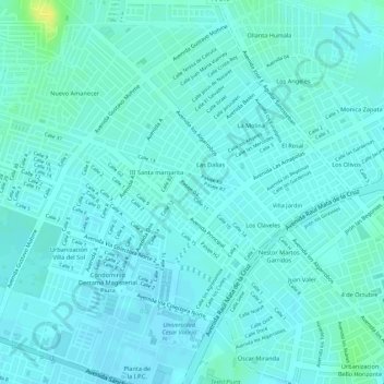 Topografische Karte Qd, Höhe, Relief