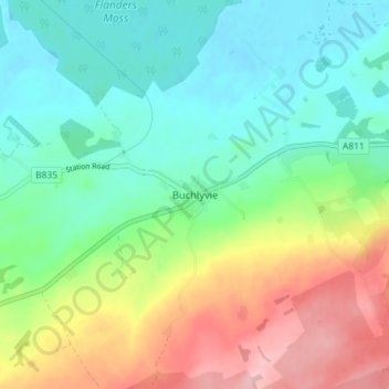 Topografische Karte Buchlyvie, Höhe, Relief