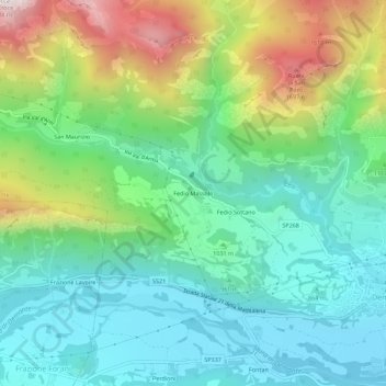 Topografische Karte Fedio Massolo, Höhe, Relief