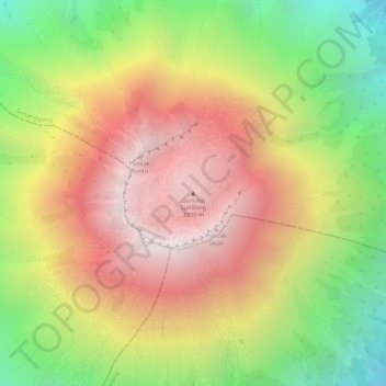 Topografische Karte Gunung Sumbing, Höhe, Relief