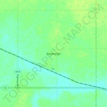 Topografische Karte Sovereign, Höhe, Relief