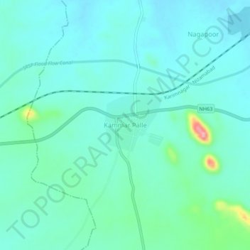 Topografische Karte Kammar Palle, Höhe, Relief