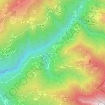 Topografische Karte Curiglia, Höhe, Relief