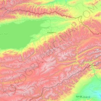 Topografische Karte Терскей-Ала-Тоо, Höhe, Relief