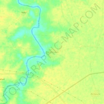 Topografische Karte Bamhrauli, Höhe, Relief