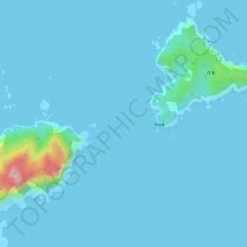 Topografische Karte 姪島瀬戸, Höhe, Relief