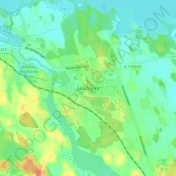 Topografische Karte Skärblacka, Höhe, Relief