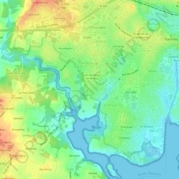 Topografische Karte Le Clos de Bernus, Höhe, Relief