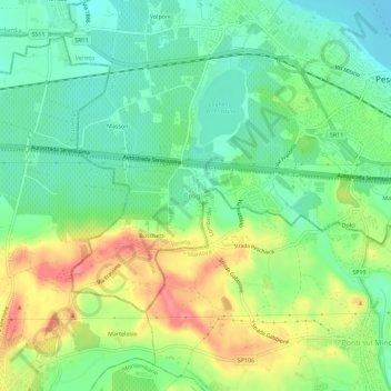 Topografische Karte Broglie, Höhe, Relief